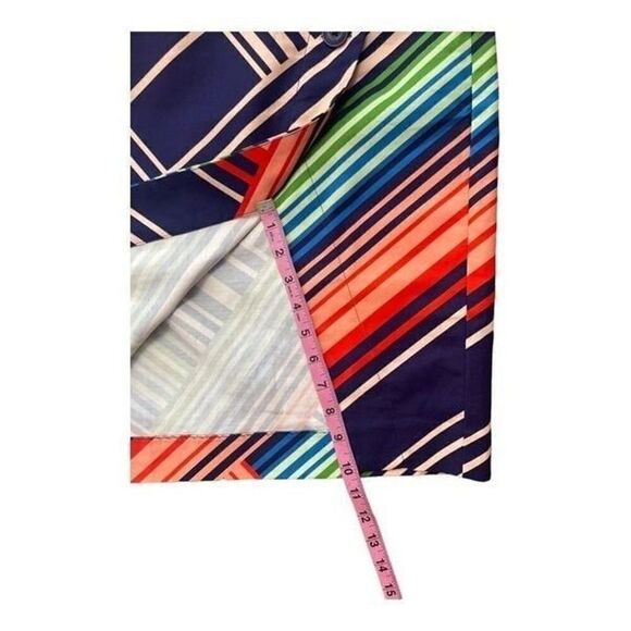 Anthropologie | Postmark Striped Colorful Front Button Pencil Skirt  | 4 - Picture 2 of 7